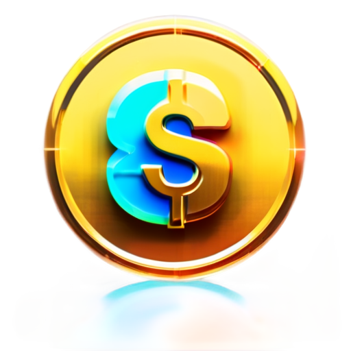 Coin with dollar $ simbol - icon | sticker