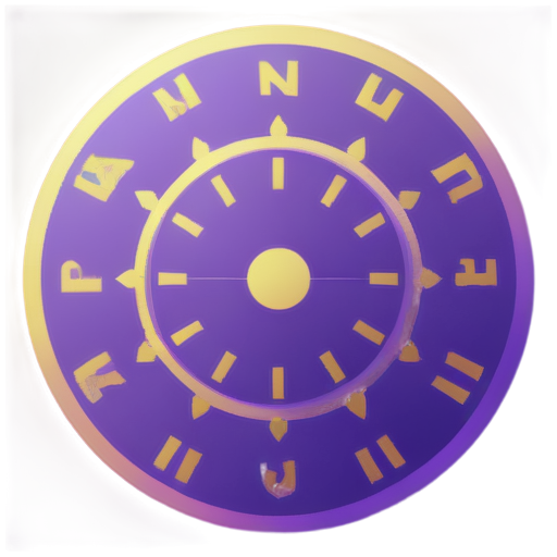 Daily Horoscope An icon with a zodiac wheel or a rising sun overlaid with symbols for each zodiac sign, showing the passage of time and daily guidance. purple color - icon | sticker