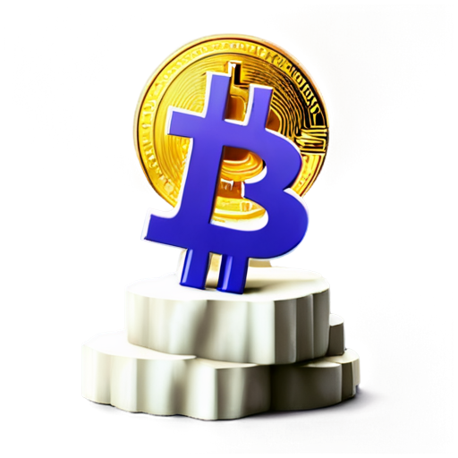 an icon of bitcoin standing on the top of the financial chart, purple color - icon | sticker