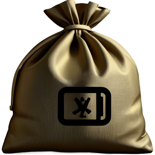 sack icon for simulating budget and money. The icon is colorless and intended for notifications on Android. - icon | sticker