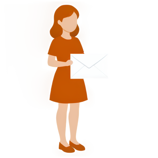 girl with mail - icon | sticker