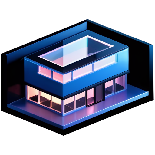 isometric business-center with windows. angle 45 degrees - icon | sticker