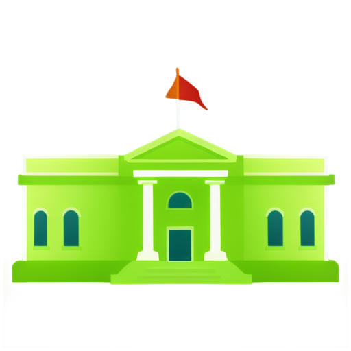 create an icon for the website for the exhibition section, events, use light green color, draw the exhibition hall building - icon | sticker