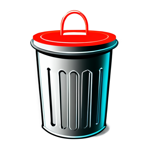 Create an icon for the application that reflects the data cleaning and deletion functions. In the center of the icon there should be a symbol in the form of a trash can or a broom representing cleaning. Use dark and red colors to emphasize seriousness and attention to safety. Include simple, clean lines in the design and avoid unnecessary details. The icon should be clear and easily recognizable in a small size. - icon | sticker