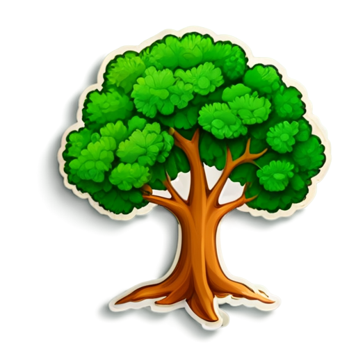 logo for paper saving, environmental direction, tree is depicted, green color - icon | sticker