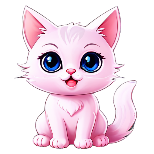 pink cat - icon | sticker