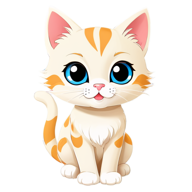 a cartoon cat - icon | sticker