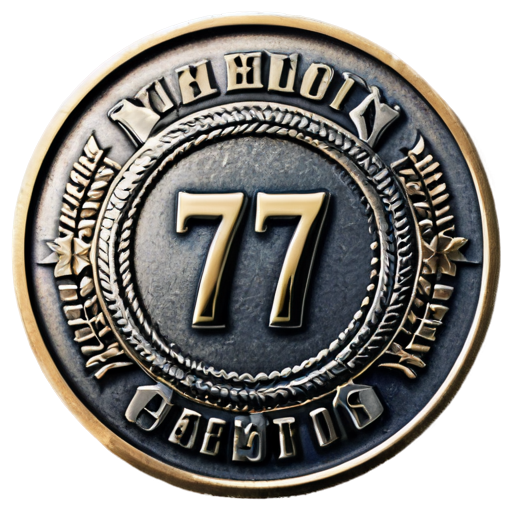 a coin with a 777 nameplate similar to a medal - icon | sticker