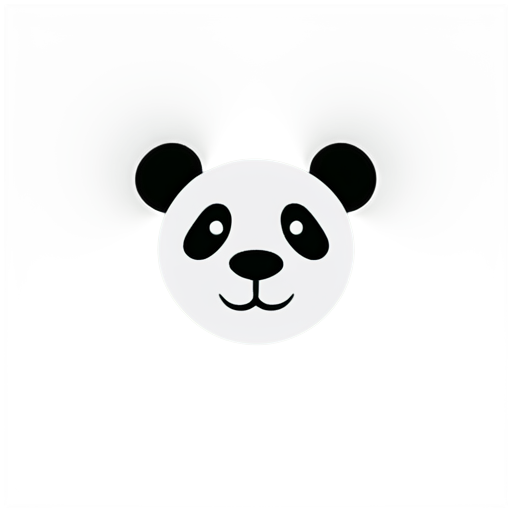 A pandas face, super simplistic, grey and white, modern logo - icon | sticker