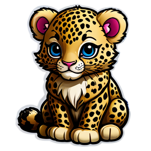 leopard peonies - icon | sticker