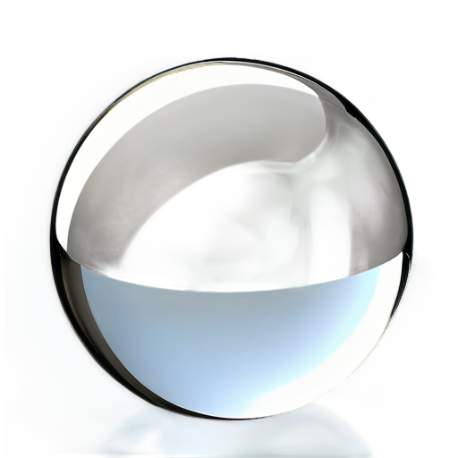 A simple, floating glass sphere without any base or stand, with a transparent, reflective surface - icon | sticker