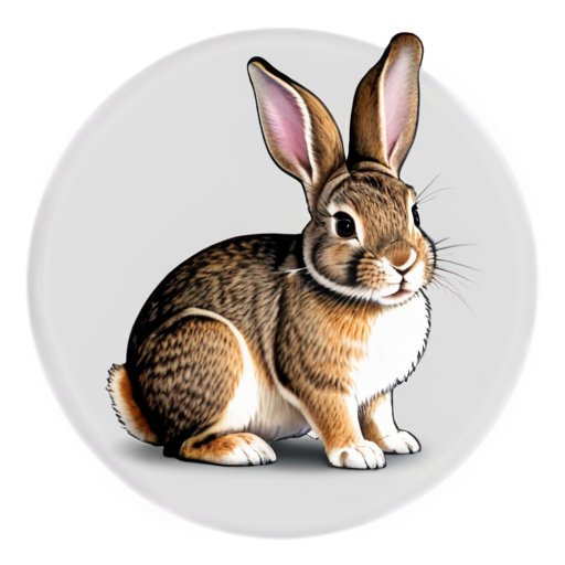 A Rabbit with a transparent background behind it and all in a circle, making background transparent - icon | sticker