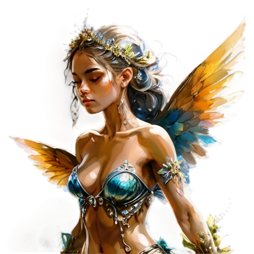 fully body fantasy female, heavenly, epic, highly detailed, by russ mills, by josephine wall, by Edwin Deakin - icon | sticker