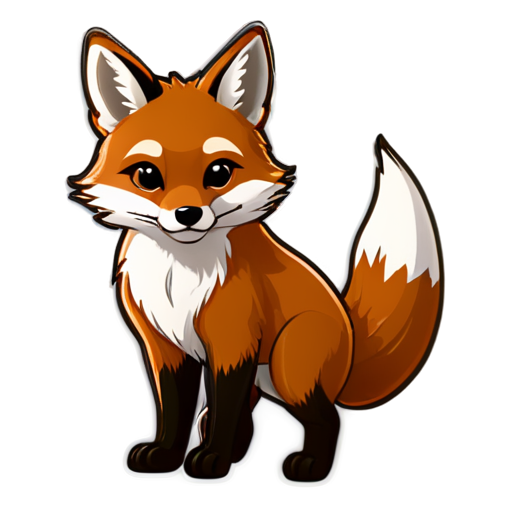 Fox with hummer - icon | sticker