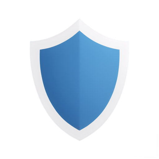 draw a blue shield icon with white elements. without shadow or shine. symbolizing protection from advertising on the Internet. - icon | sticker