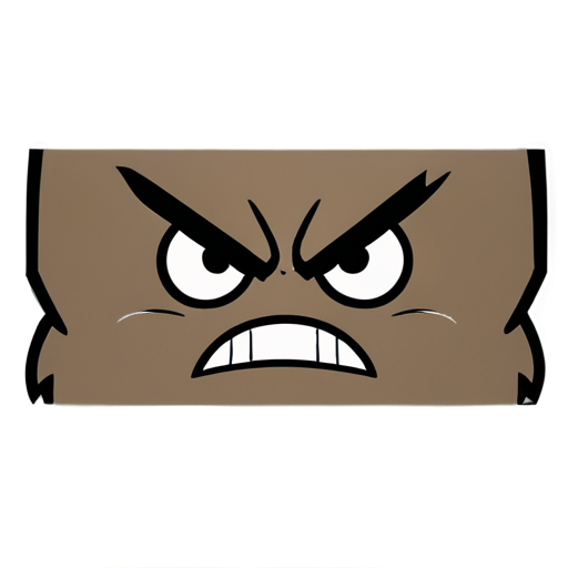 Simple angry face, flat - icon | sticker