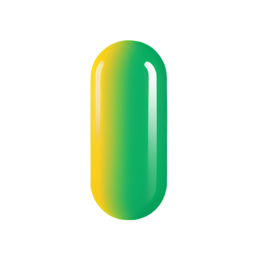 Contour of a medical capsule with color RGB(13, 81, 160), standing vertically with a slight tilt to the right - icon | sticker