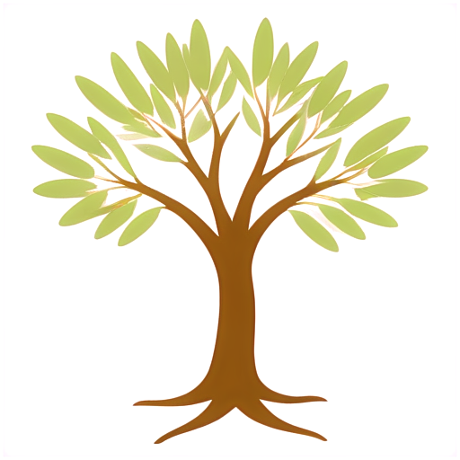 minimalist symmetrical olive tree - icon | sticker