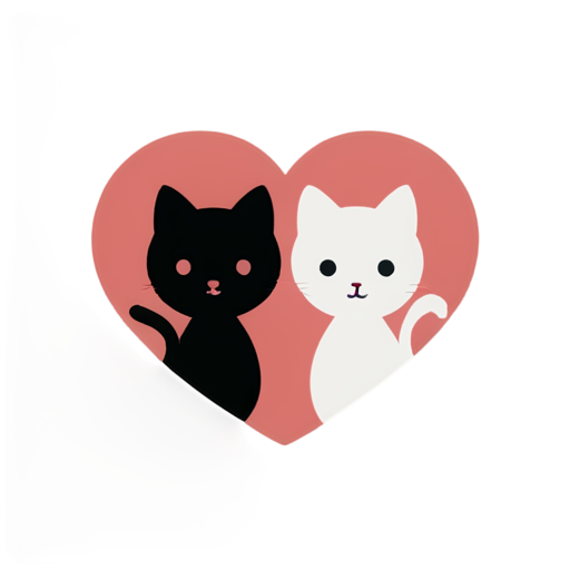 cute love cats - icon | sticker