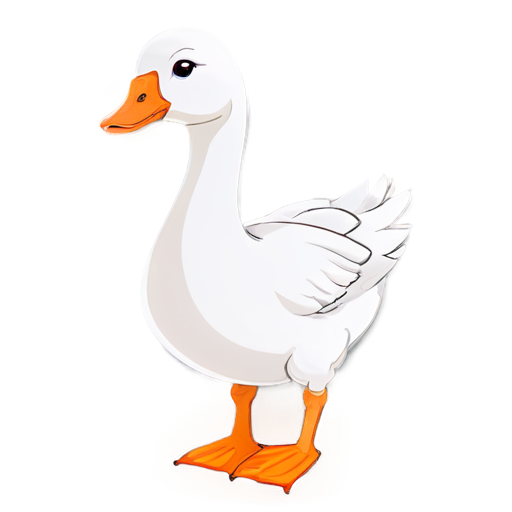white goose waving at the camera - icon | sticker