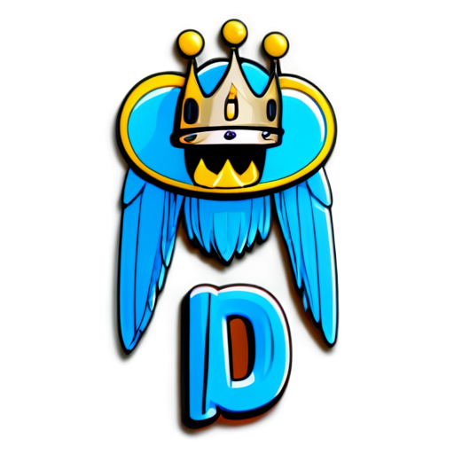 A cloud with the word Ad, written on it, wings, and king hat with a wrench on it. - icon | sticker