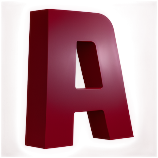 Three-dimensional light letter A used in signage, PVC plastic side, burgundy color, milk acrylic face. on a transparent background. The face is luminous - icon | sticker