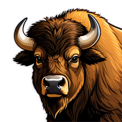 head of an aggressive bison - icon | sticker