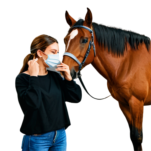 Toyota Highlander at night, a woman in a horse head mask stands in front of the car and smokes a cigarette - icon | sticker