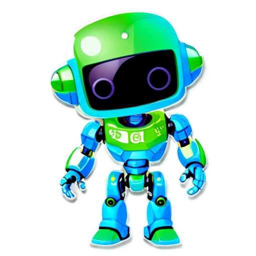 The SmartTradeBot - robot's analytical capabilities and focus on financial growth. The logo uses a blue and green color scheme with the name "SmartTradeBot" written in a clean, contemporary font. - icon | sticker