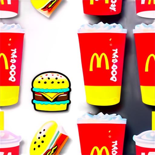 McDonald’s Big Mac menu in sponge bob square pants - icon | sticker