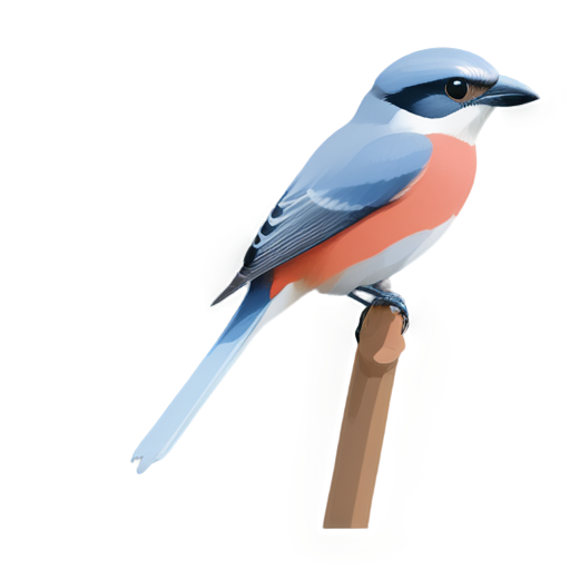 Red-backed shrike fishing - icon | sticker