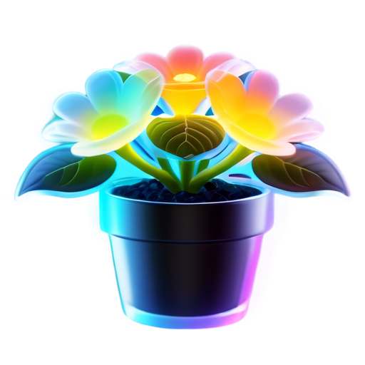 plant with rainbow flowers - icon | sticker