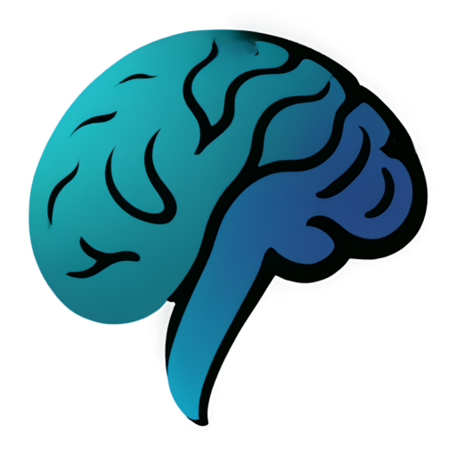 Obsidian brain, fantasy colours - icon | sticker