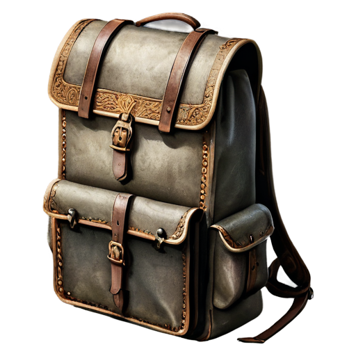 medieval open backpack - icon | sticker