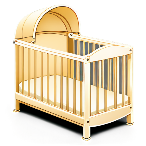 baby cot icon beige no background - icon | sticker