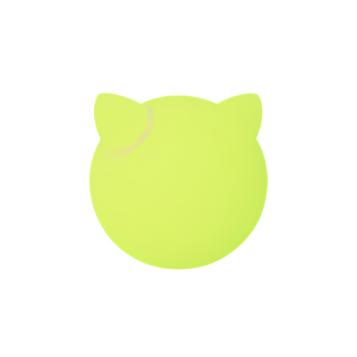 a tennis ball with symmetric grain and cat ears - icon | sticker