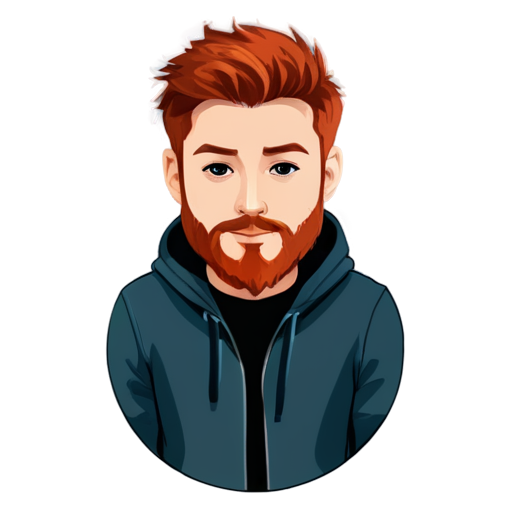 men 30 years old with red haire and beard - icon | sticker