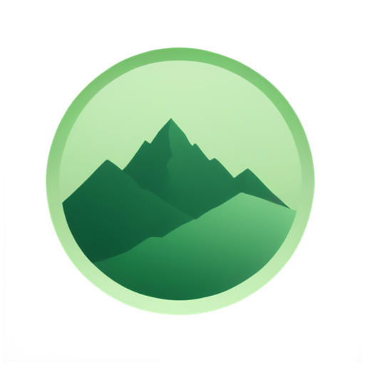 minimalism, mountains, green - icon | sticker