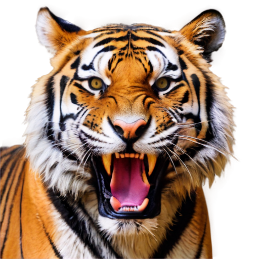 gentle crazy tiger aggressive, black - white background tone with orange (red) dots - icon | sticker