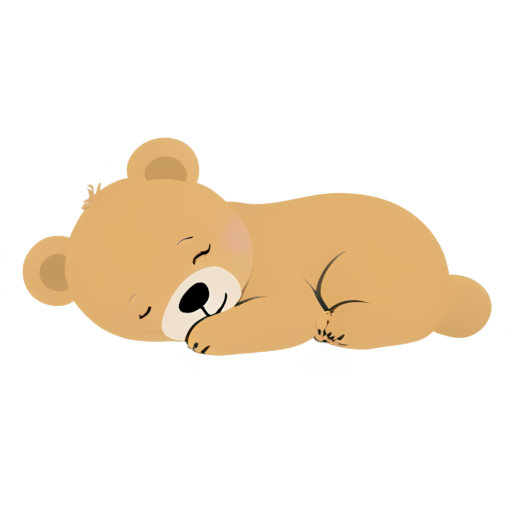 girly bear sleeping - icon | sticker