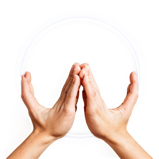 hands praying with mysterious circle around - icon | sticker