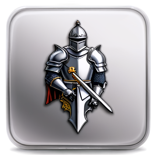 Knight square button icon - icon | sticker