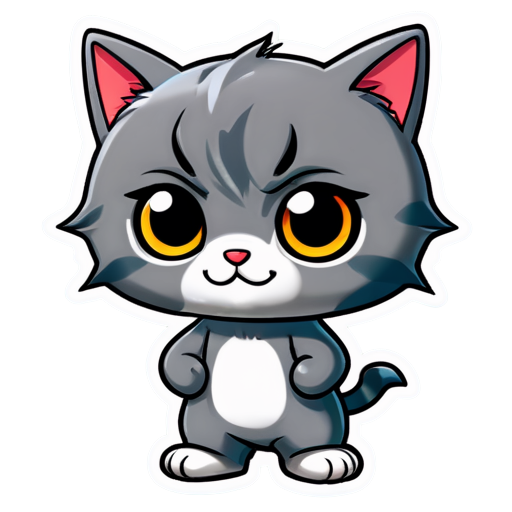 rapper gray cat - icon | sticker