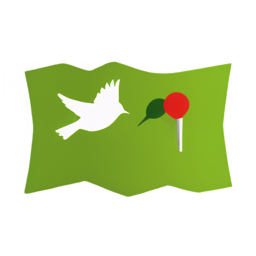 A bird fly through a map - icon | sticker