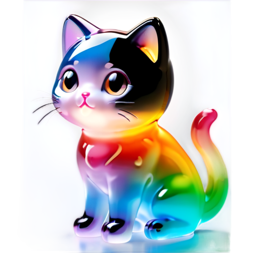 a cat running on a rainbow - icon | sticker