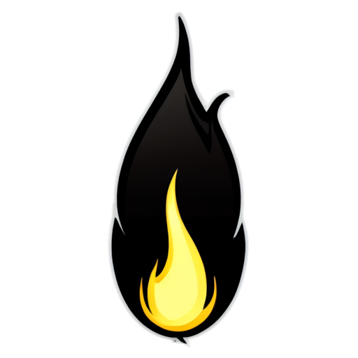 Black and Gold flame - icon | sticker