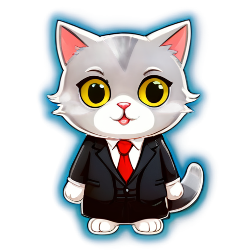 lawyer cat like judge - icon | sticker