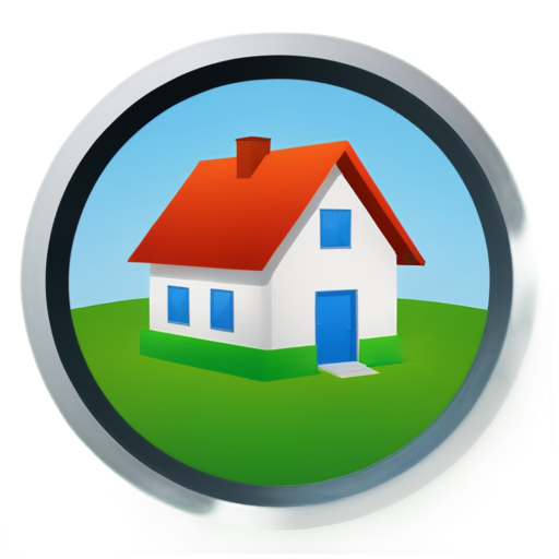 A house sympol for map in game (inside circular frame-shape) - icon | sticker