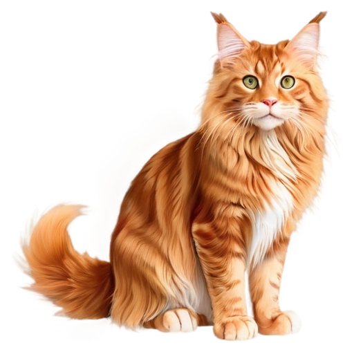 cute red Maine Coon - icon | sticker