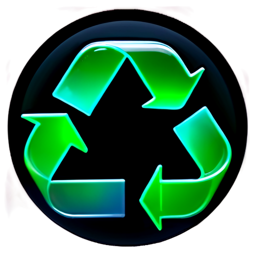 A green gradient recycling sign - icon | sticker